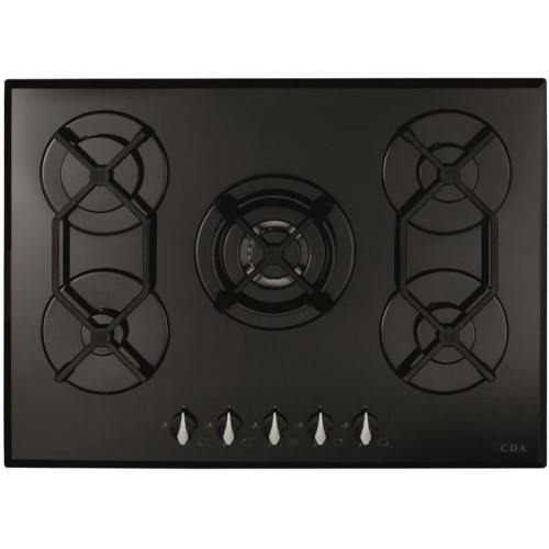 CDA - 5 Burner Gas On Glass Hob, Cast Iron Pan Supports